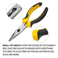 Boulder Tools ergonomic handles improve control during tire repairs.