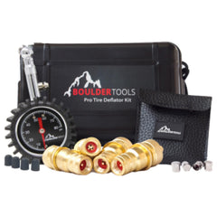 Boulder Tools tire deflator kit with gauge for precise off-road pressure control