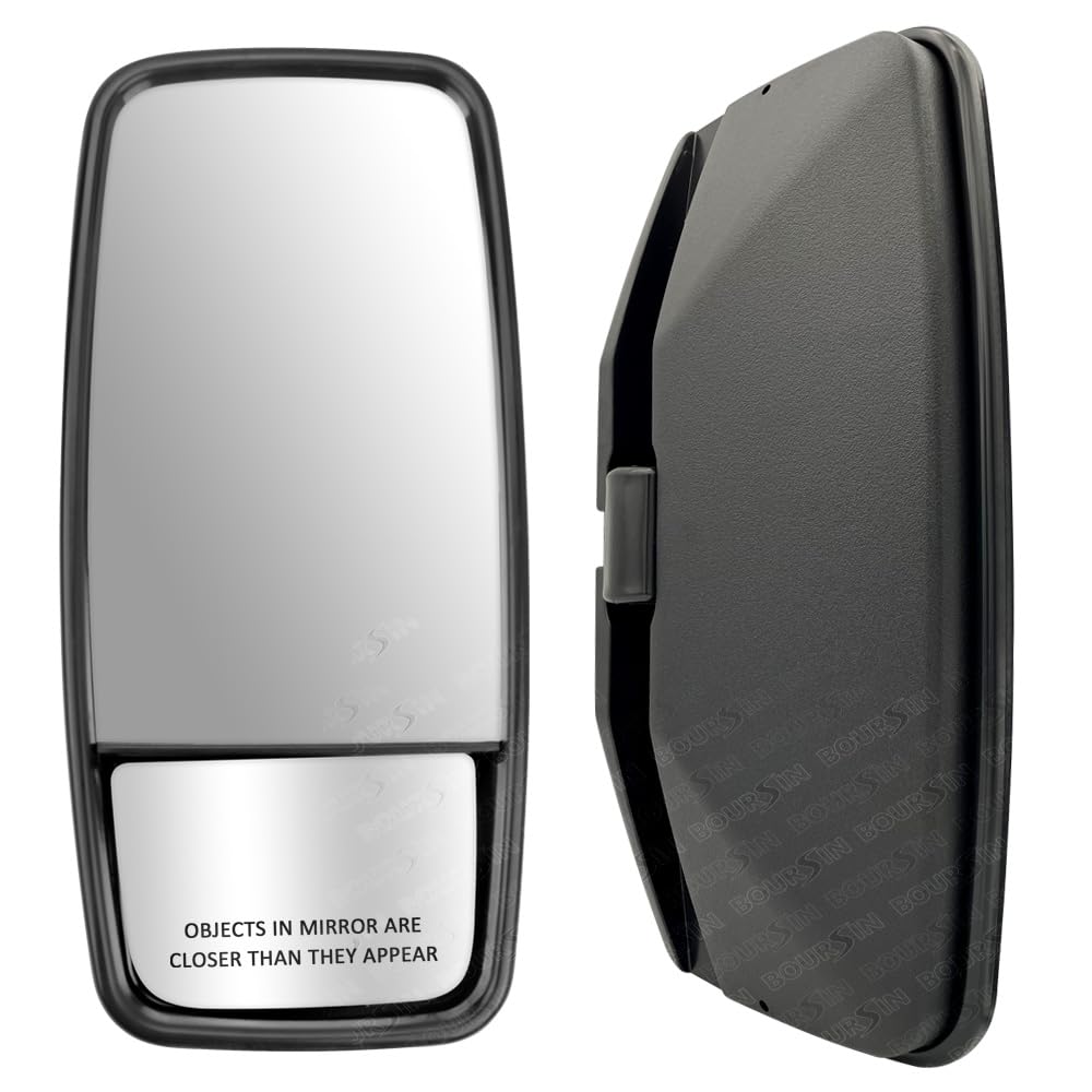 Boursin outside view door mirror on driver side for reliable highway visibility