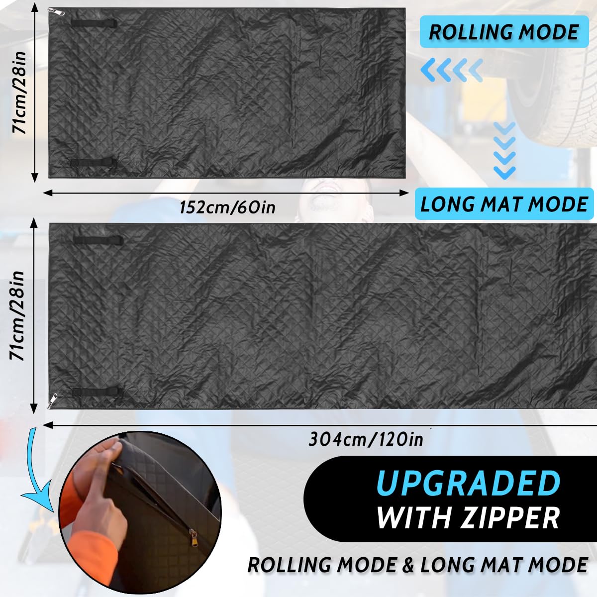 Bovivanen lightweight creeper mat is easy to carry for home or roadside repairs