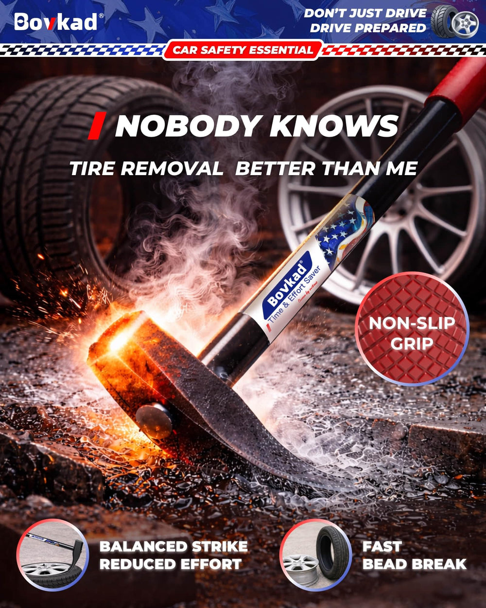Universal compatibility across car, truck, ATV and tractor tires.