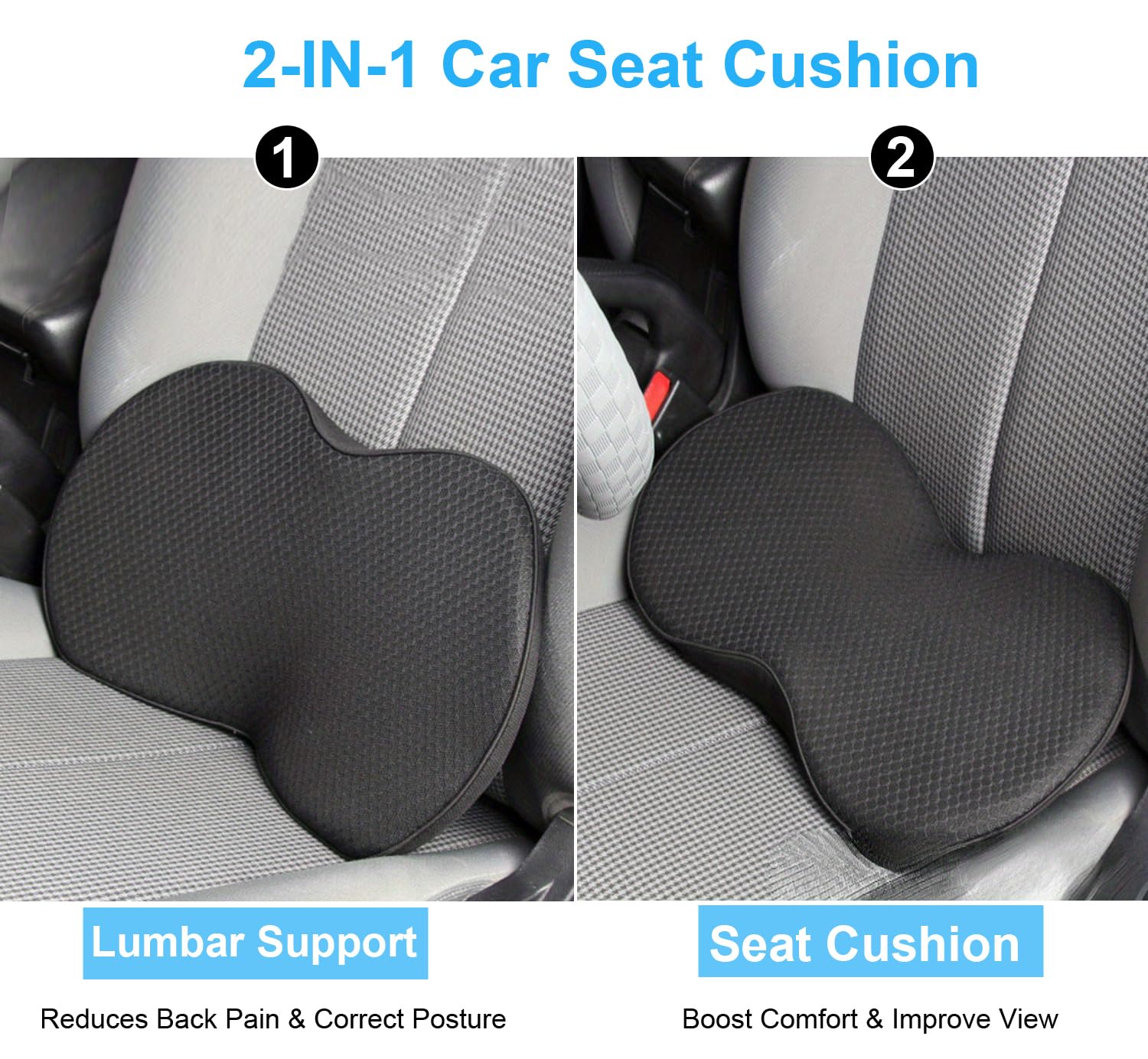 BowLUQ cushion for driving and office use on workspace or car