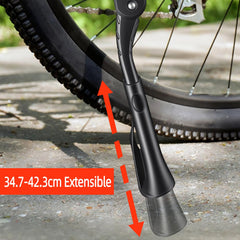 BOWOD kickstand height adjustment supports 34 to 42 cm for 24–29 inch bikes