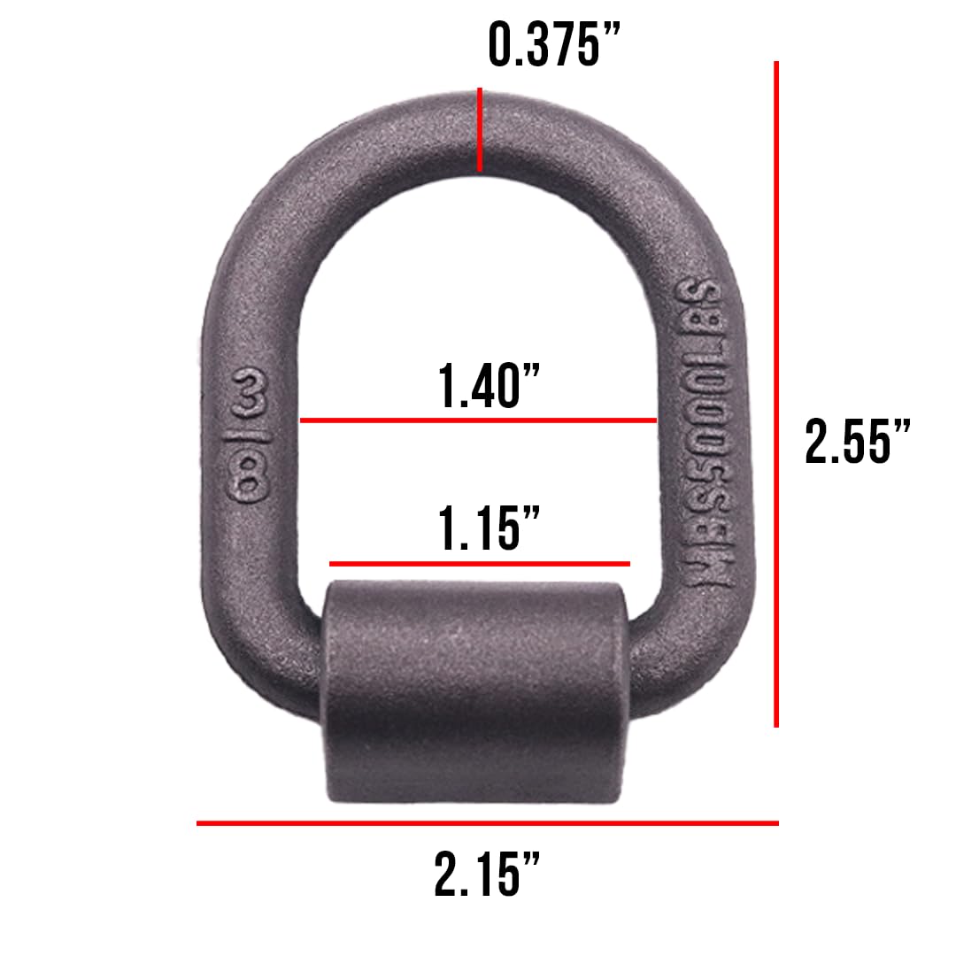 BoxerTool 5,000 lb breaking strength D-ring suitable for heavy loads