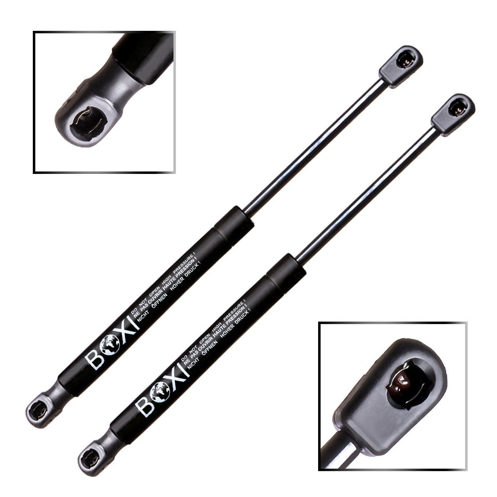 BOXI trunk lift supports label highlights compatible part numbers across Mercedes models.