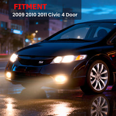 Boxlight fog light assembly on Honda Civic front-left improves wet weather clarity