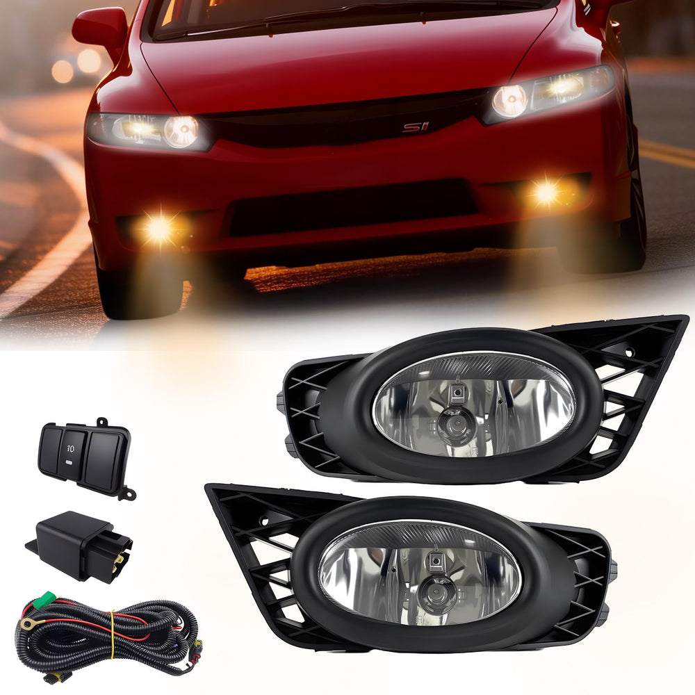 Boxlight fog light assembly on Honda Civic front-right for enhanced night visibility