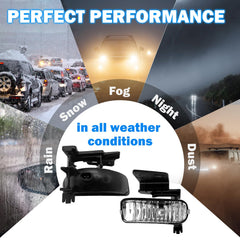 Boxlight fog lights assembly illuminated road scene demonstrates wide forward coverage.