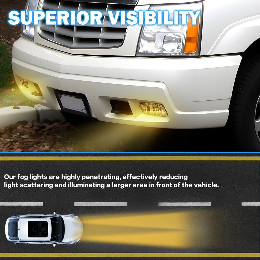 Boxlight fog lights passenger-side assembly with clear lens for improved night visibility.