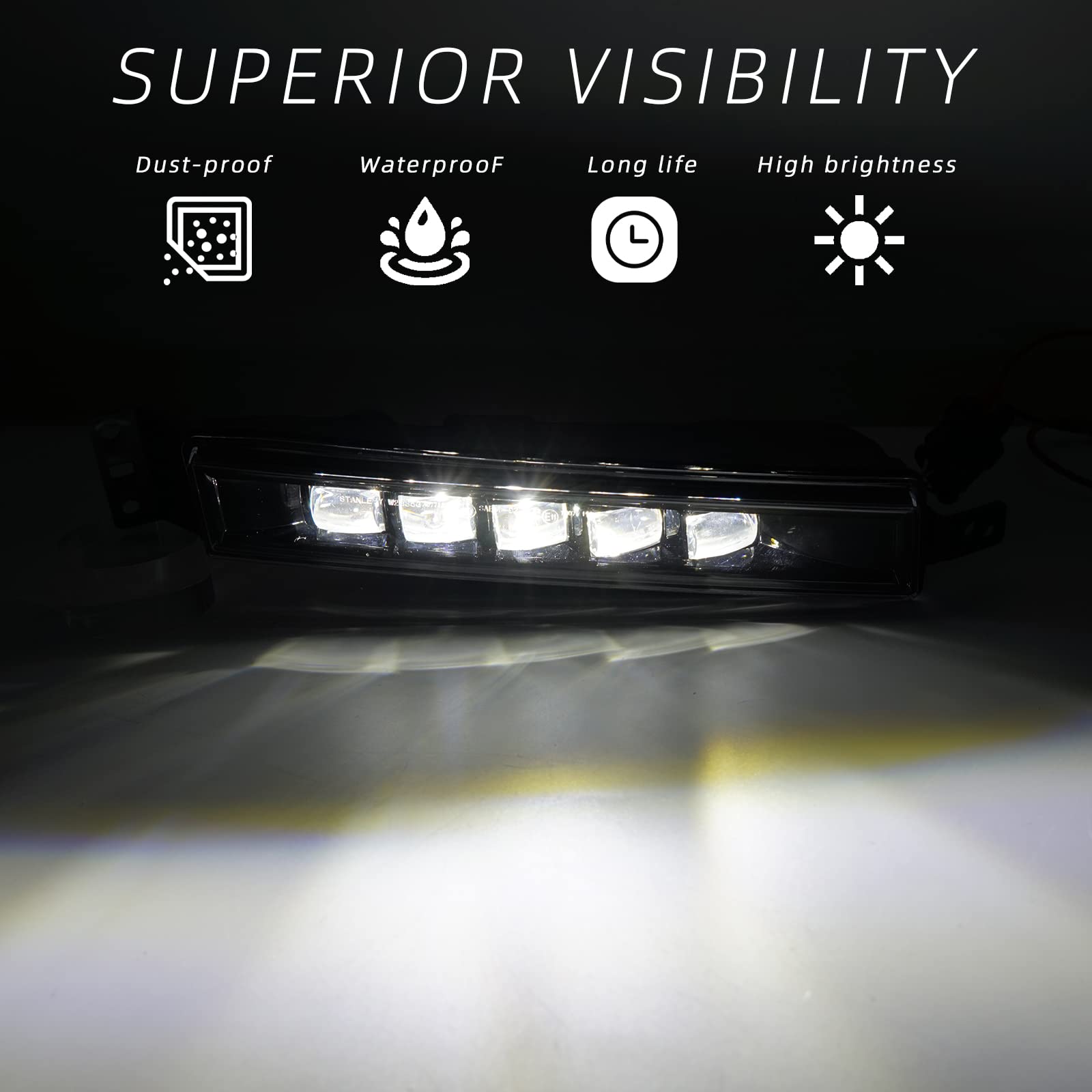 Boxlight Honda Accord right fog lamp with clear lens enhances nighttime visibility.