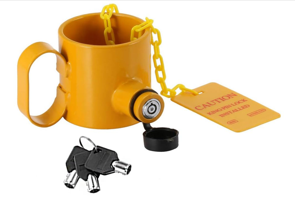 BOYISEN 5th-wheel lock with handle enables easier hitching and unlocking.