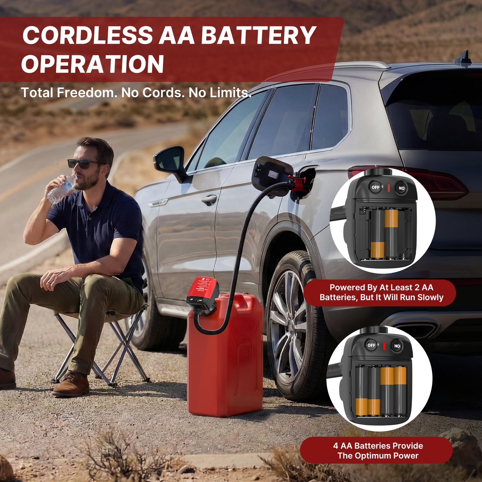 boyisen cordless pump runs on AA batteries for field use