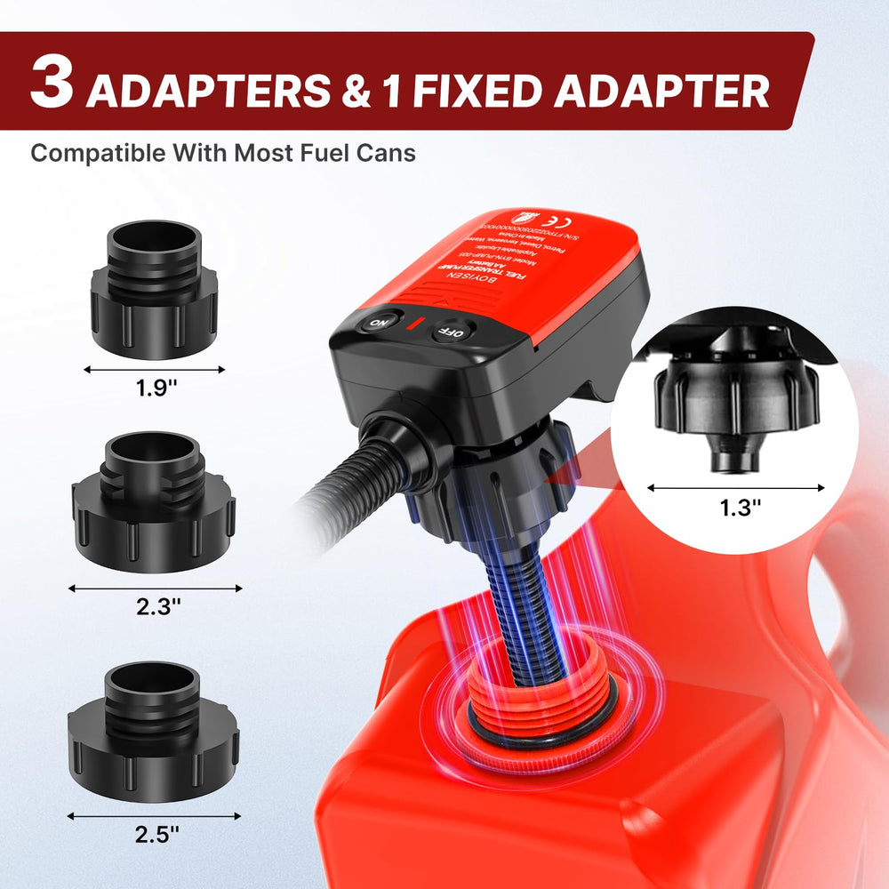 boyisen four adapters ensure secure connections to common gas cans