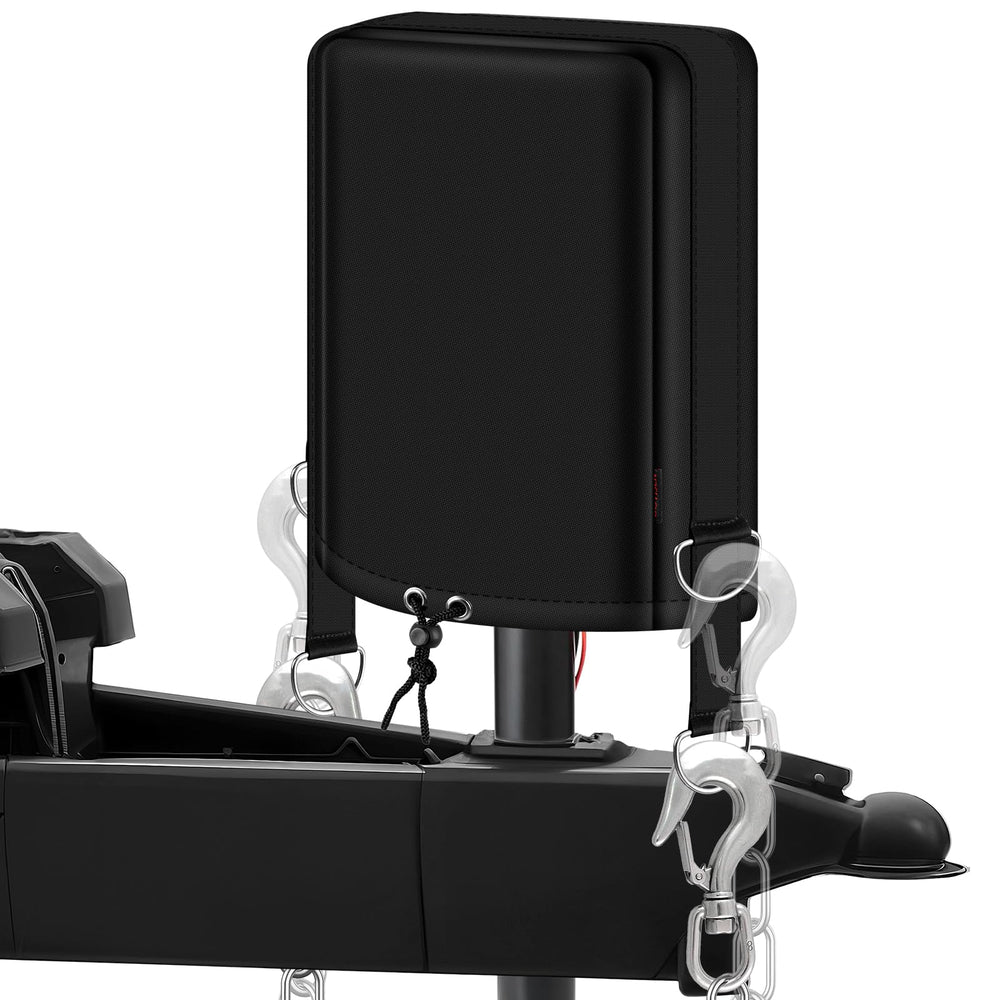 BOYISEN RV jack cover in waterproof 900D Oxford fabric protects tongue jacks outdoors.