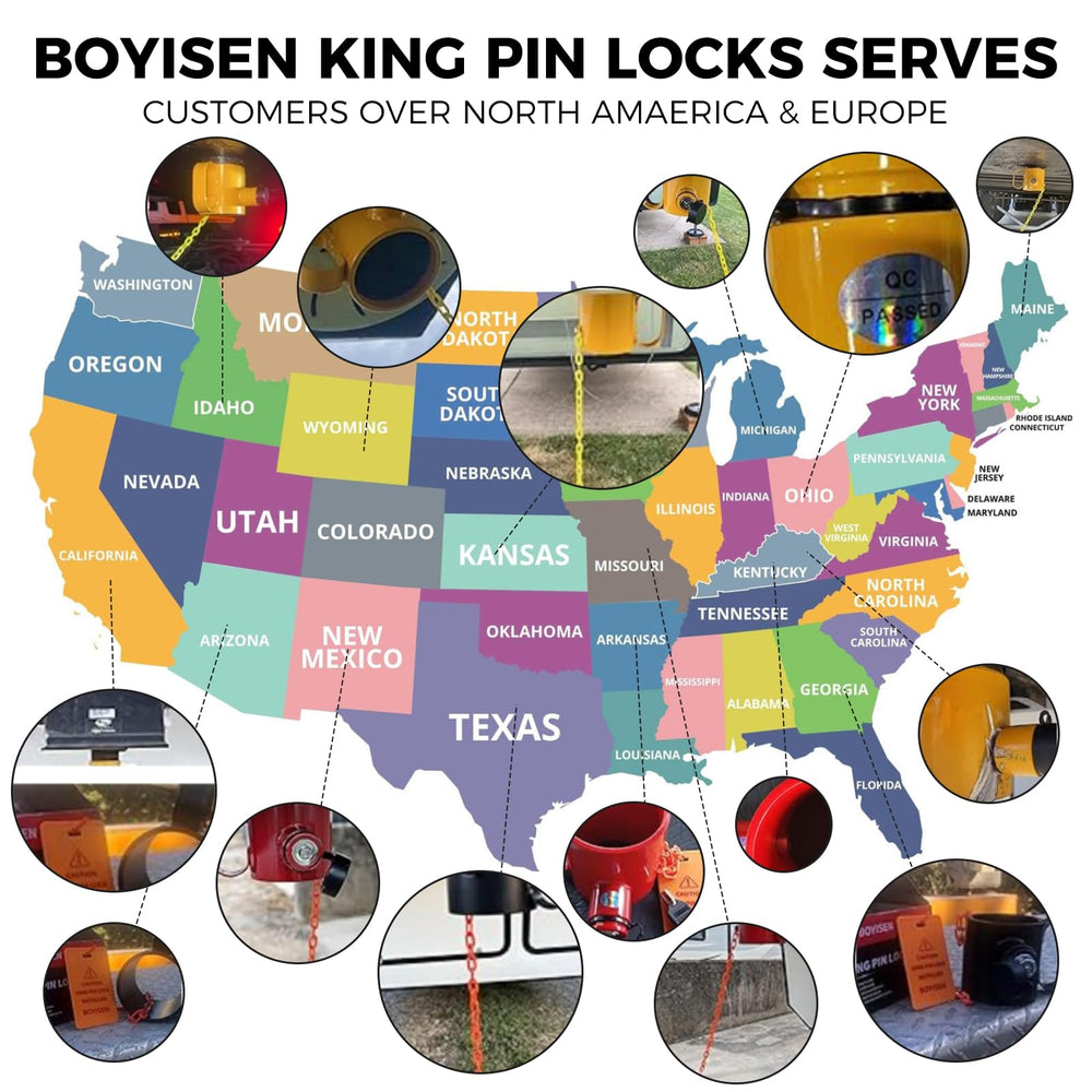 BOYISEN universal-fit lock works with RVs, campers, boats, and trailers.