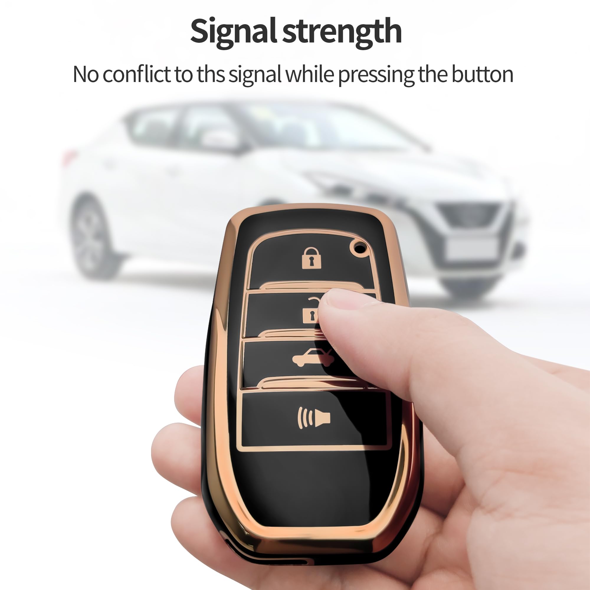 Bqepe Corolla key fob cover guards the remote with slim profile