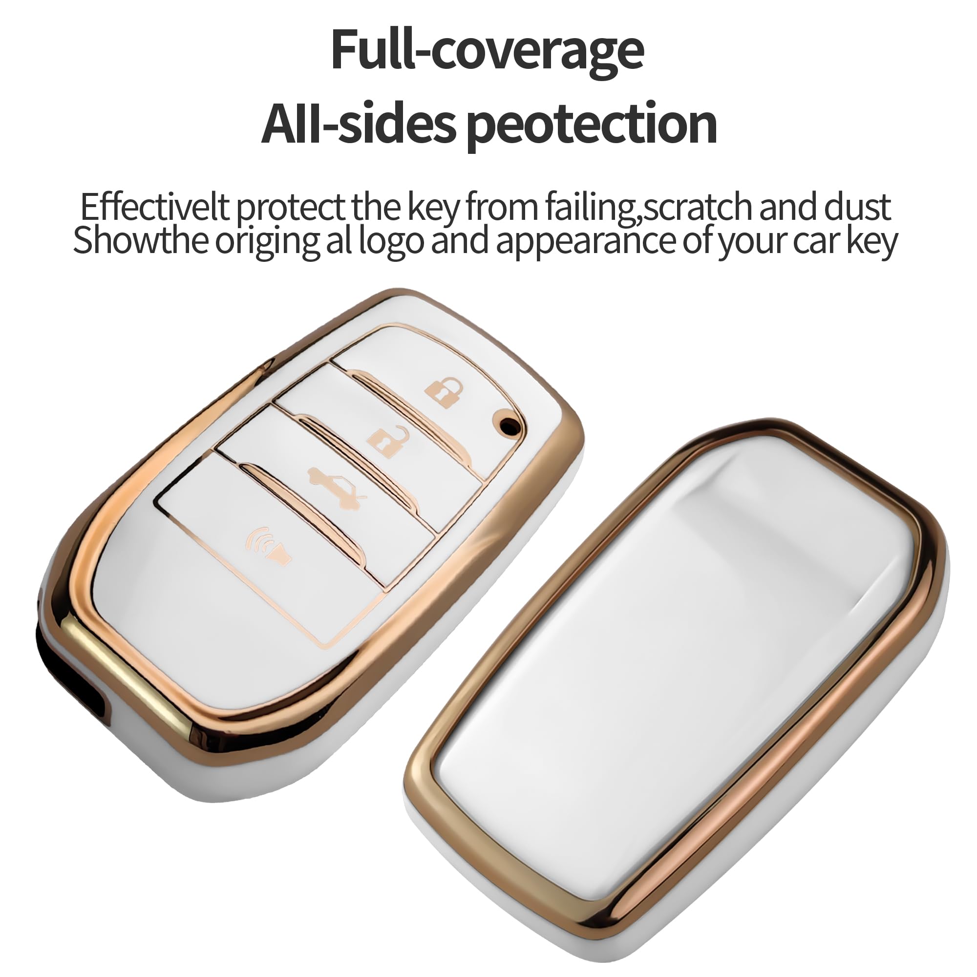 Bqepe Toyota key fob cover for Mirai, adds grip and subtle protective layer.