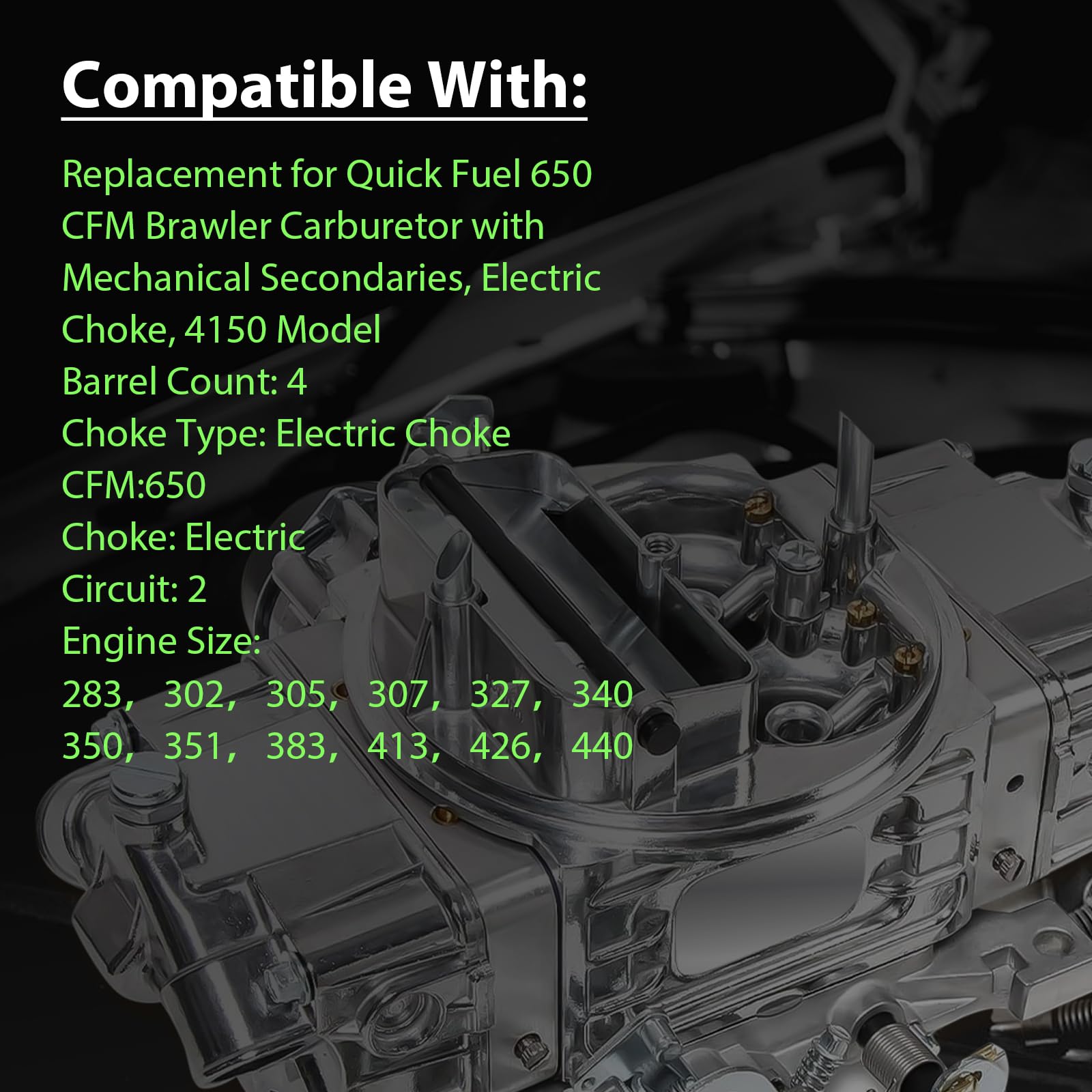 BR-67255 carburetor dual inlet fuel bowls with sight glass for easy tuning