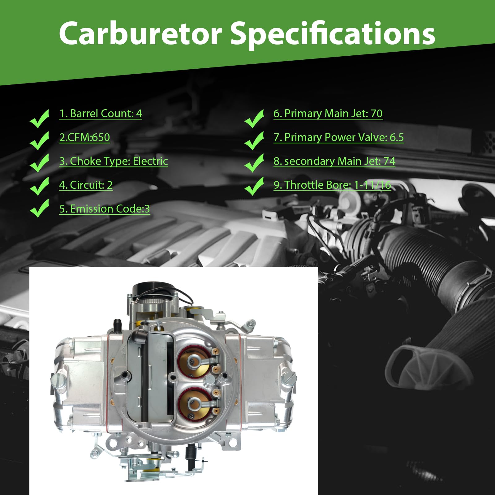 BR-67255 carburetor electric choke for dependable cold starts