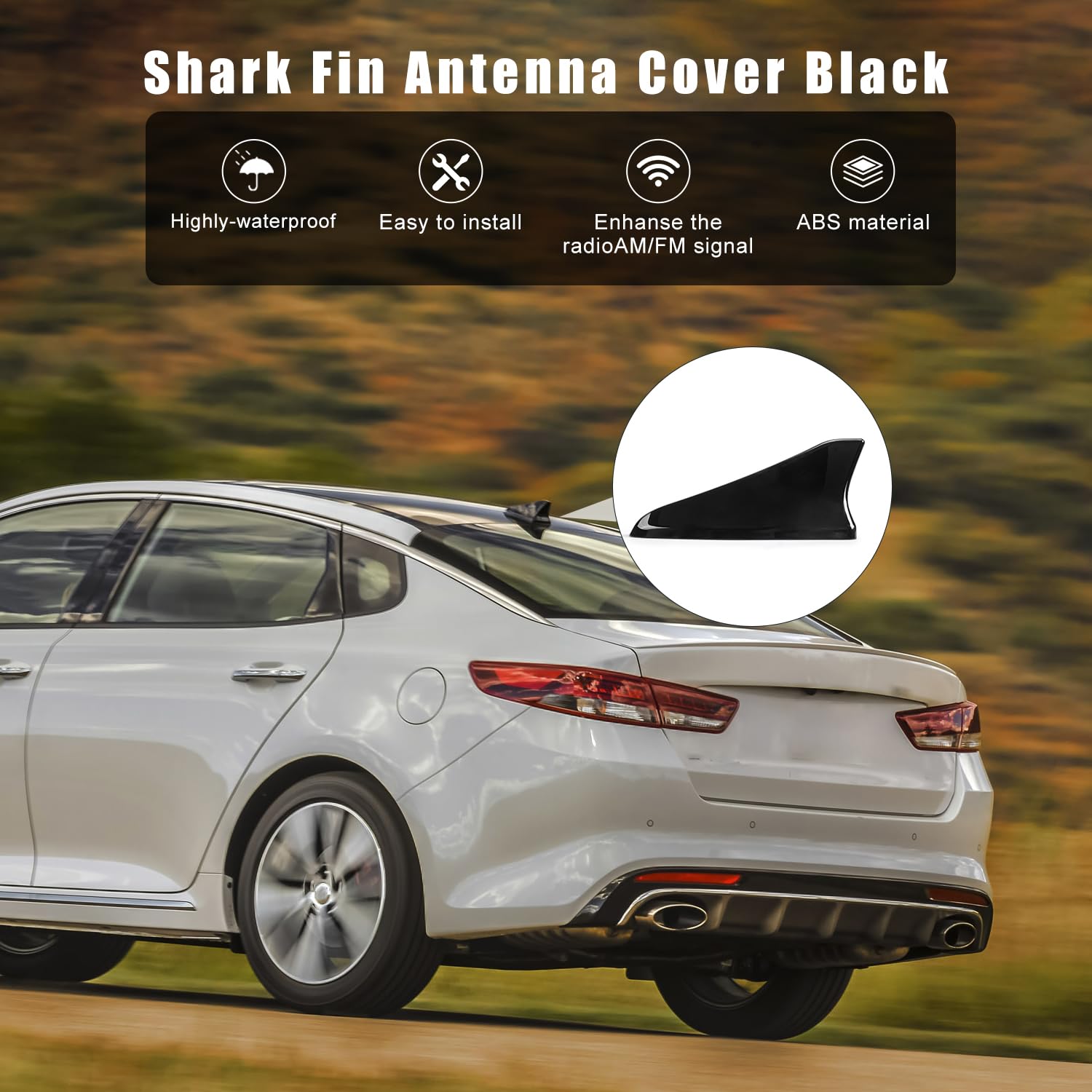 Bracingo shark fin antenna cover on Genesis G80 2015-2017 enhances profile