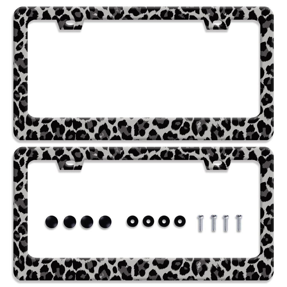 BRAGHRTED cheetah print license frame enhances style while staying durable for daily driving.