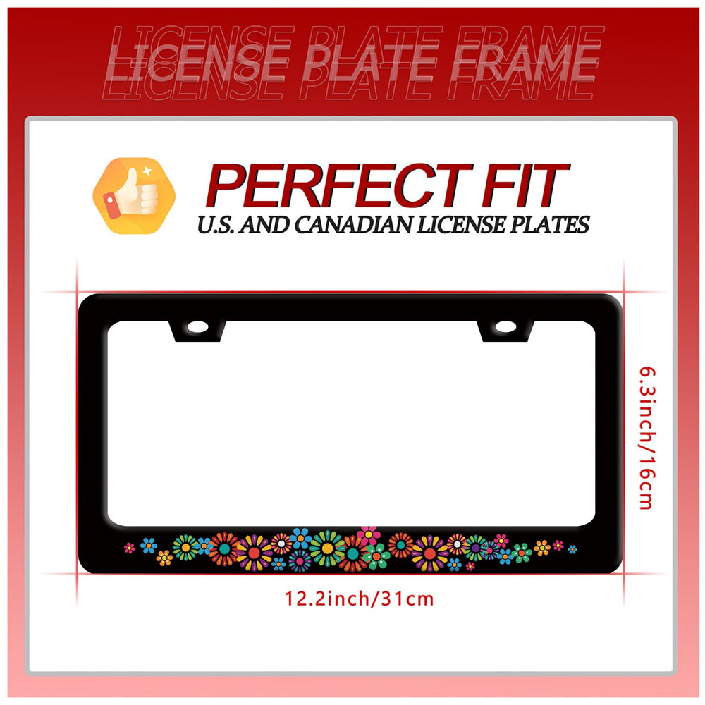 BRAGHRTED floral design license plate frame adds colorful car decor