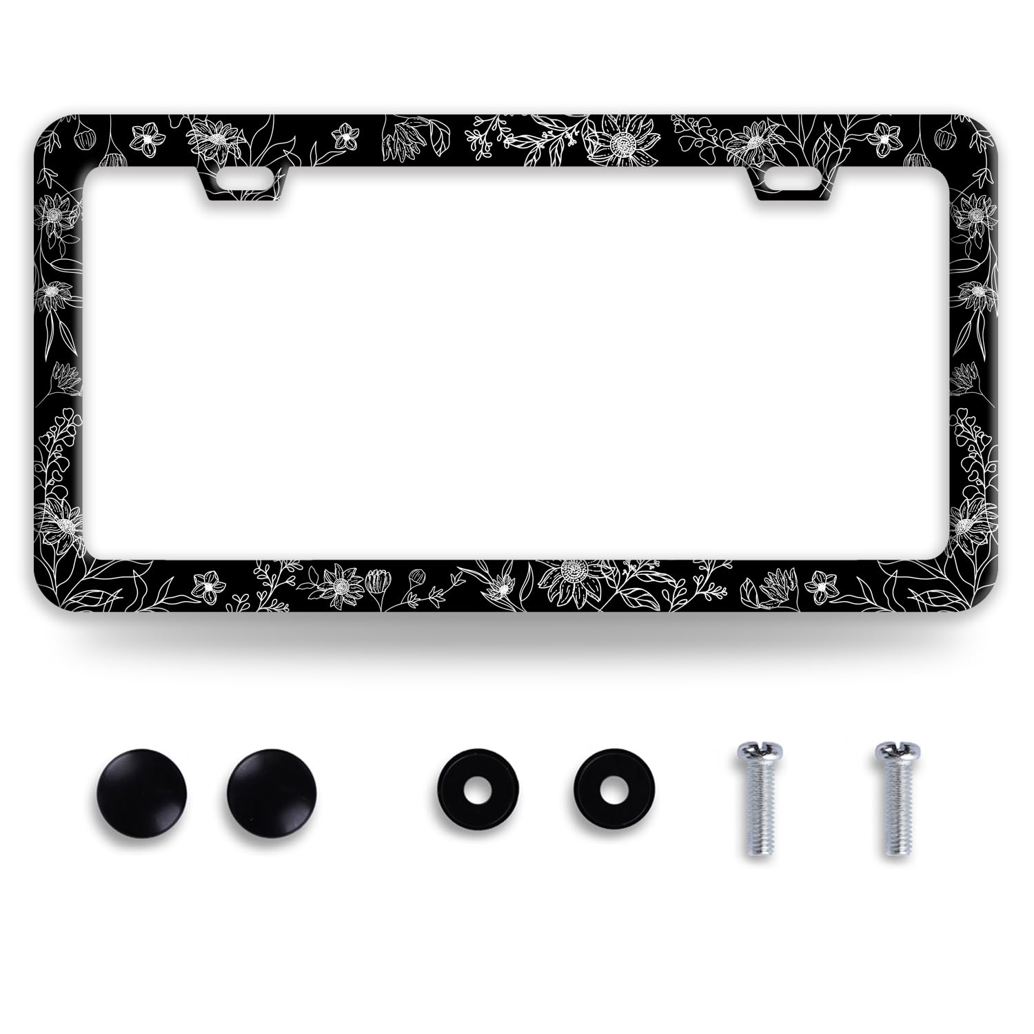 BRAGHRTED Line Art Flowers frame front view highlights durable stainless steel finish.