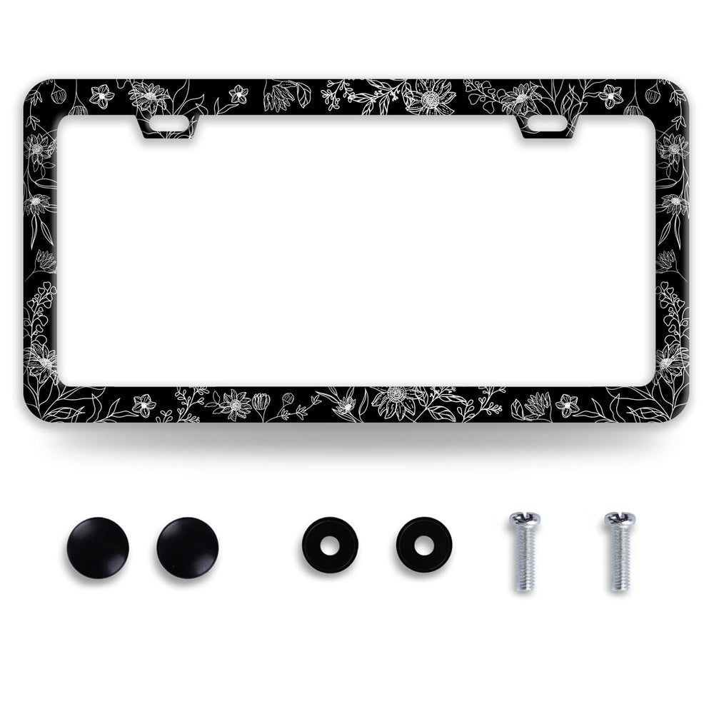 BRAGHRTED Line Art Flowers frame front view highlights durable stainless steel finish.