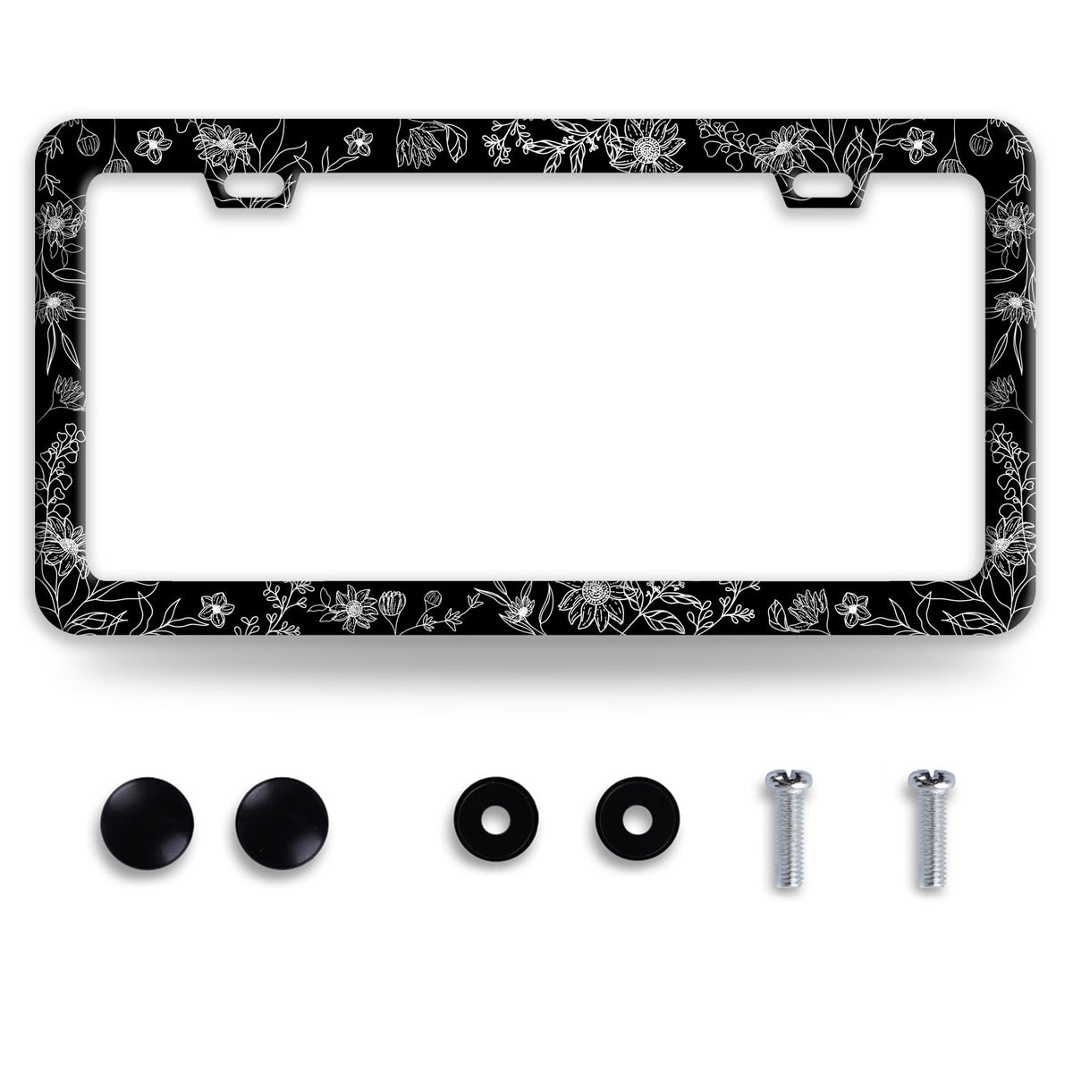 BRAGHRTED Line Art Flowers frame front view highlights durable stainless steel finish.