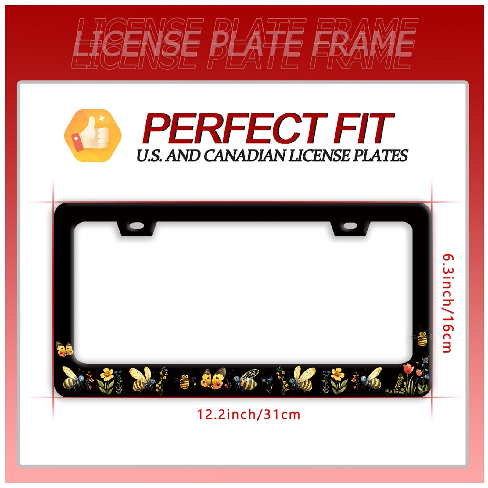 BRAGHRTED license frame provides easy setup with included hardware