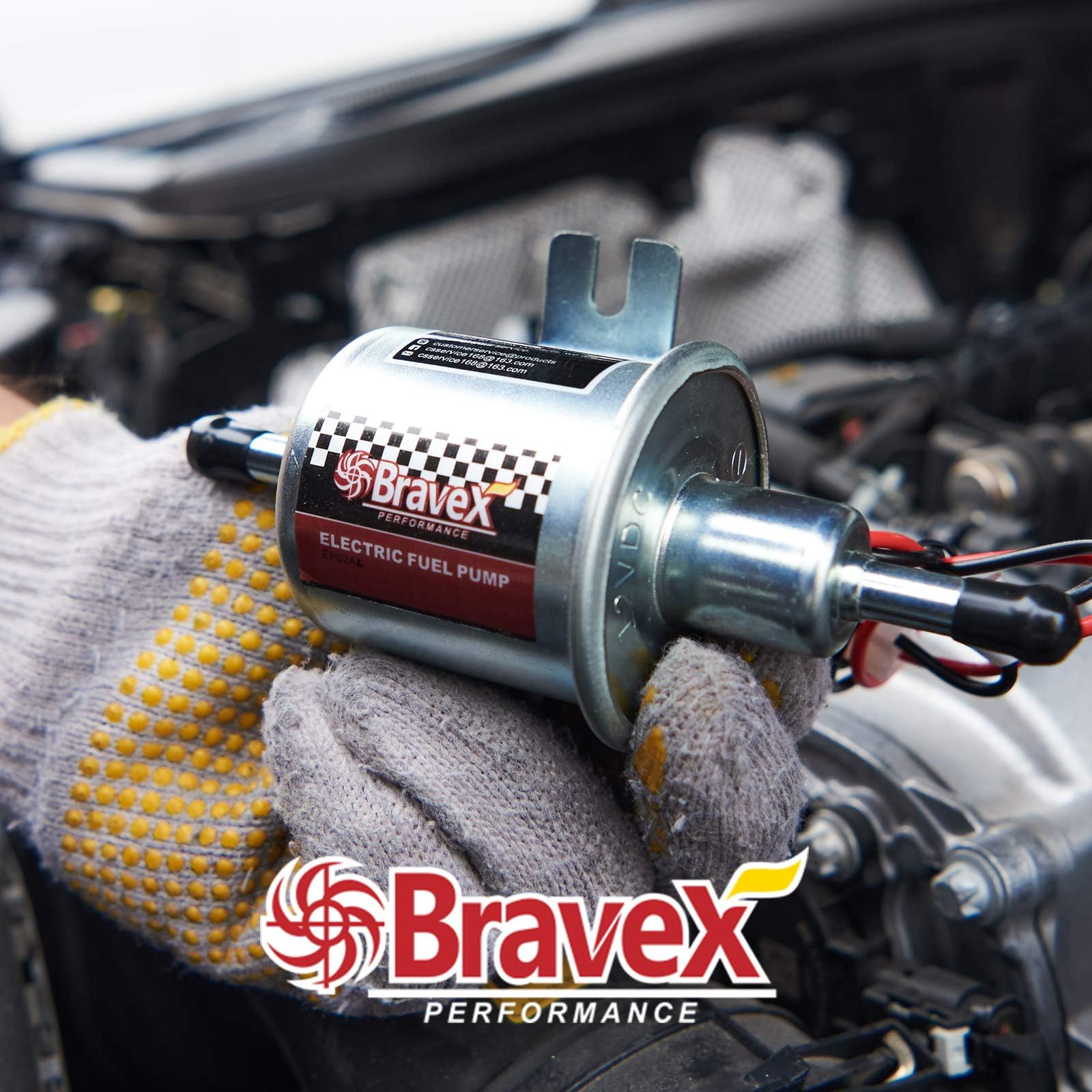 Bravex HEP-02A 12V label shows power requirements clearly
