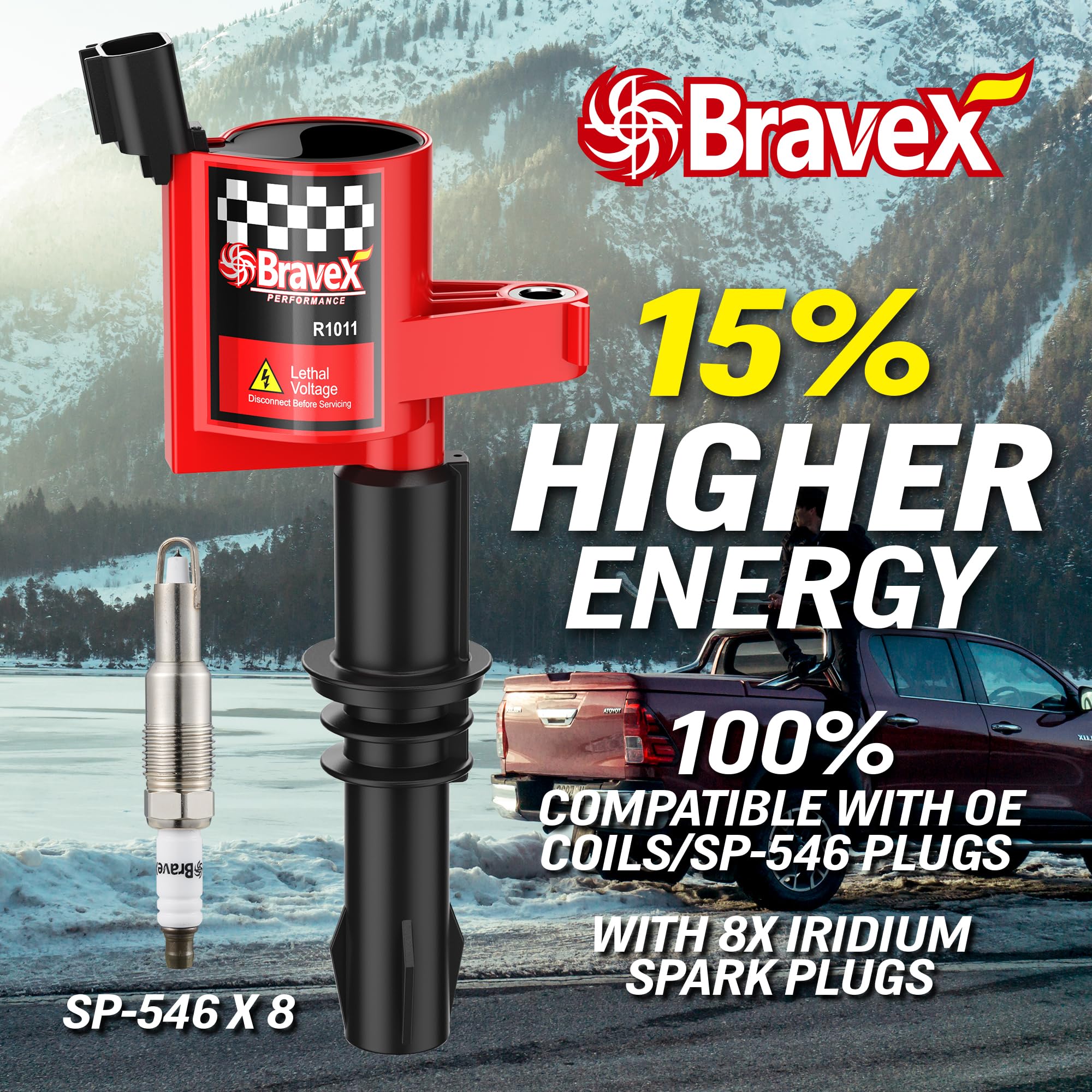 Bravex SP515 spark plugs ready for installation on 5.4L V8.