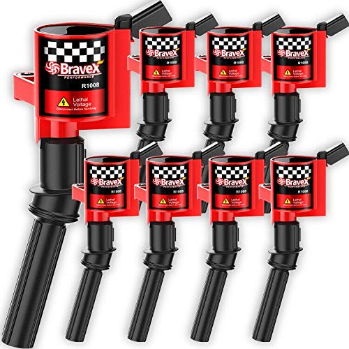 Bravex ignition coils installed on Ford F-150 engine for stronger starts.