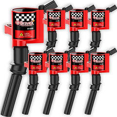Bravex ignition coils installed on Ford F-150 engine for stronger starts.