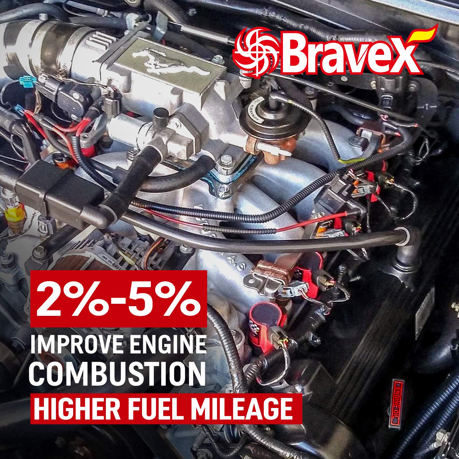 Bravex under-hood closeup showing durable coils for daily driving.