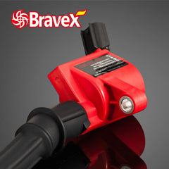 Bravex high-energy coils in a V8 assembly boosting idle smoothness and torque.