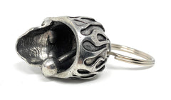 Bravo Bells Flame Skull Diamond Bell front view for quick recognition while riding
