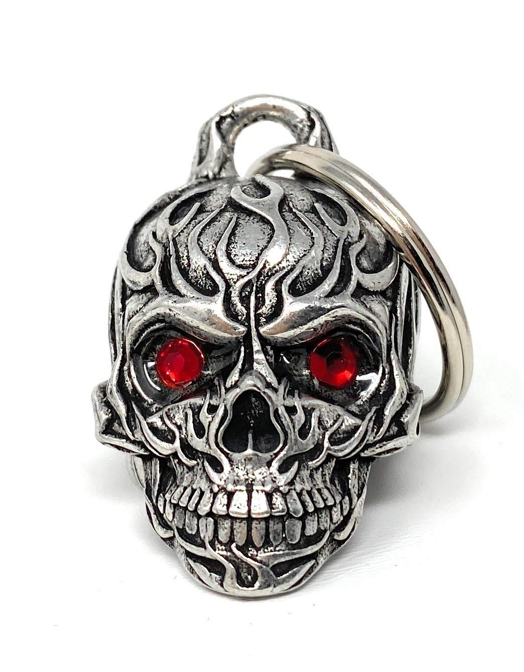 Bravo Bells Flame Skull Diamond Bell on a bike for on-road protection and style