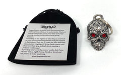 Bravo Bells Flame Skull Diamond Bell attached to a keychain for everyday carry