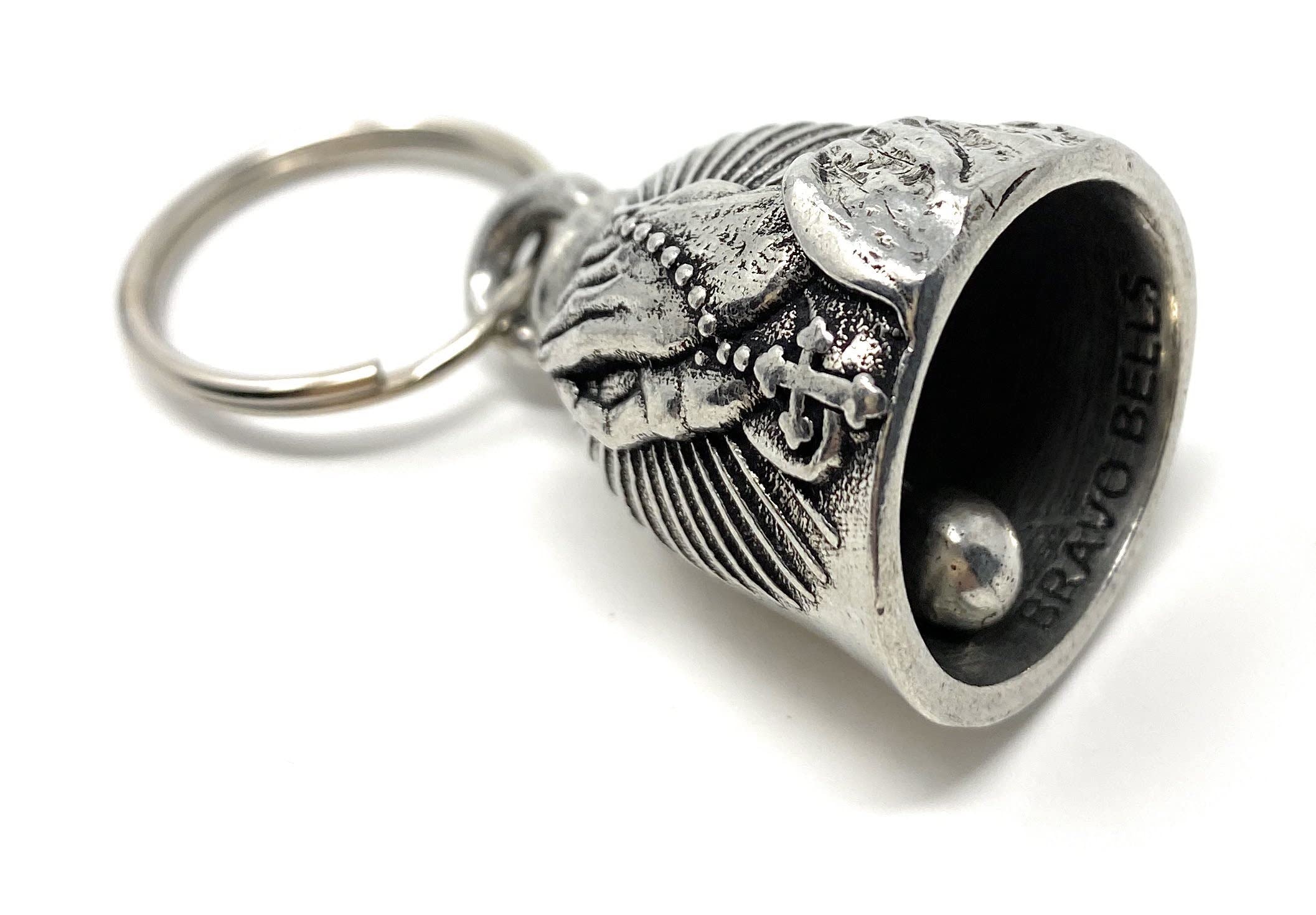 Bravo Bells nickel-plated split ring keeps your keys secure.