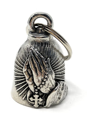 Bravo Bells Pray Hands Bell on a key chain offers a road-ready good luck charm.