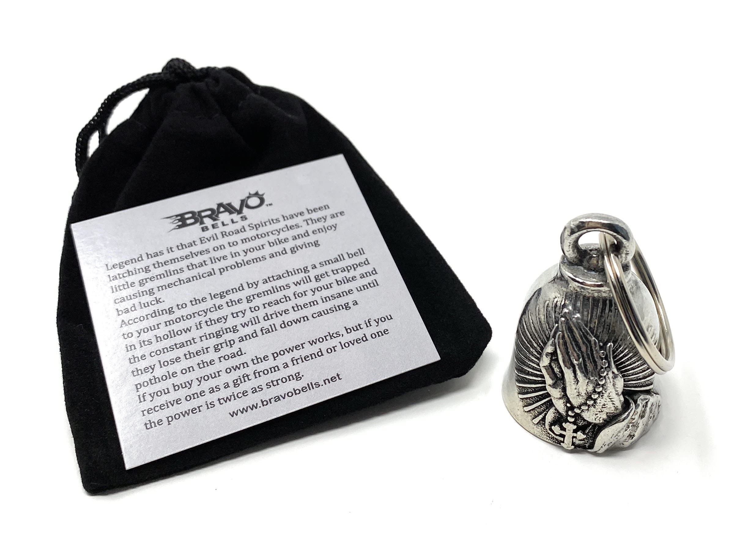 Bravo Bells velveteen drawstring bag protects the bell when not in use.