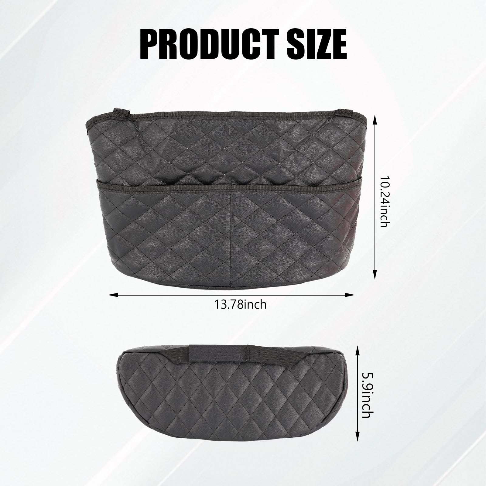 Braxan car purse holder between seats back storage area shows space for bags and accessories