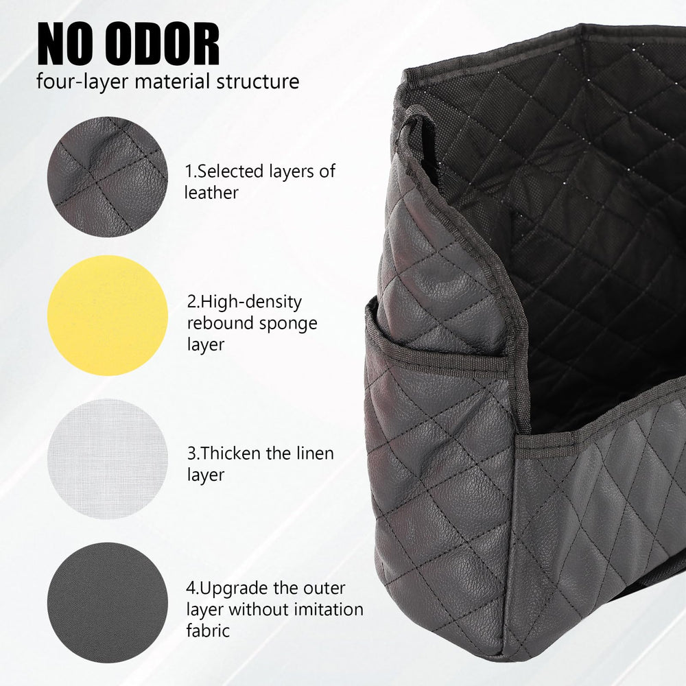 Braxan leather car purse holder bottom board detail highlights durability and stability during daily use