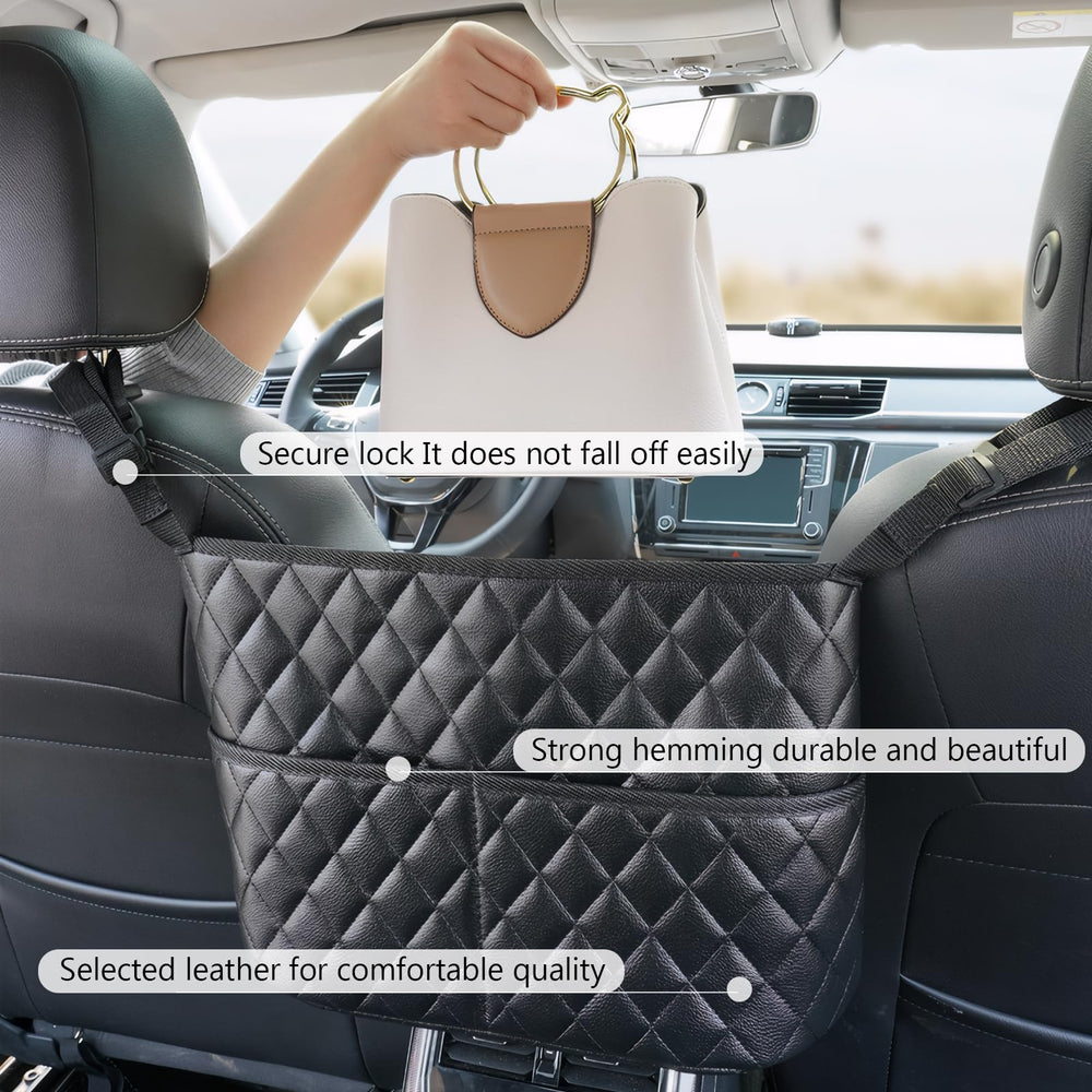 Braxan purse holder between front seat dimensions reveal broad vehicle compatibility