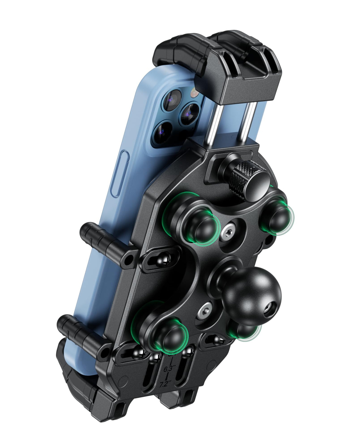 BRCOVAN 1-inch ball mount close-up showing secure grip on rugged rides