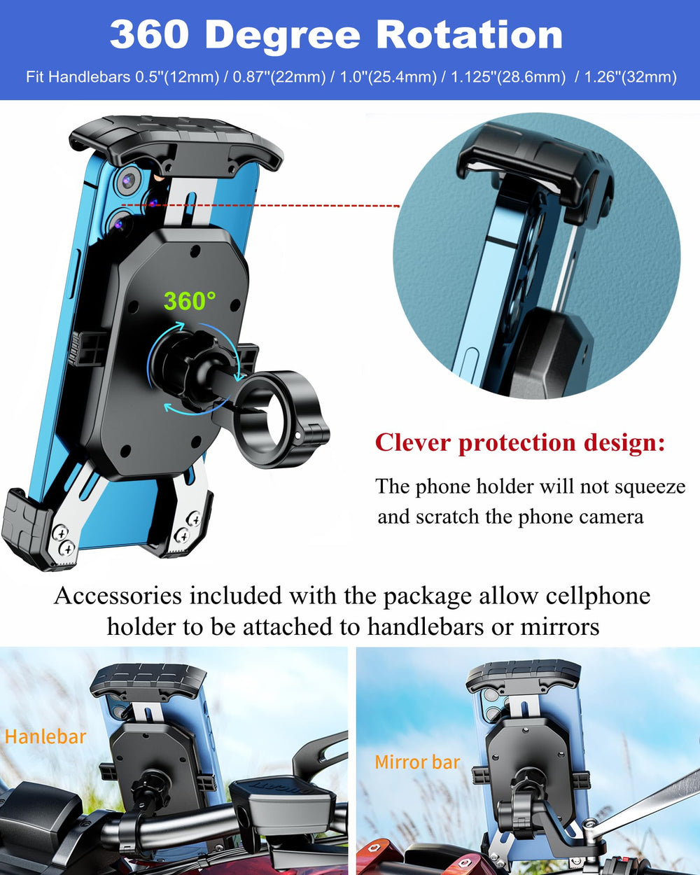 BRCOVAN 360-degree-rotation supports portrait or landscape viewing.