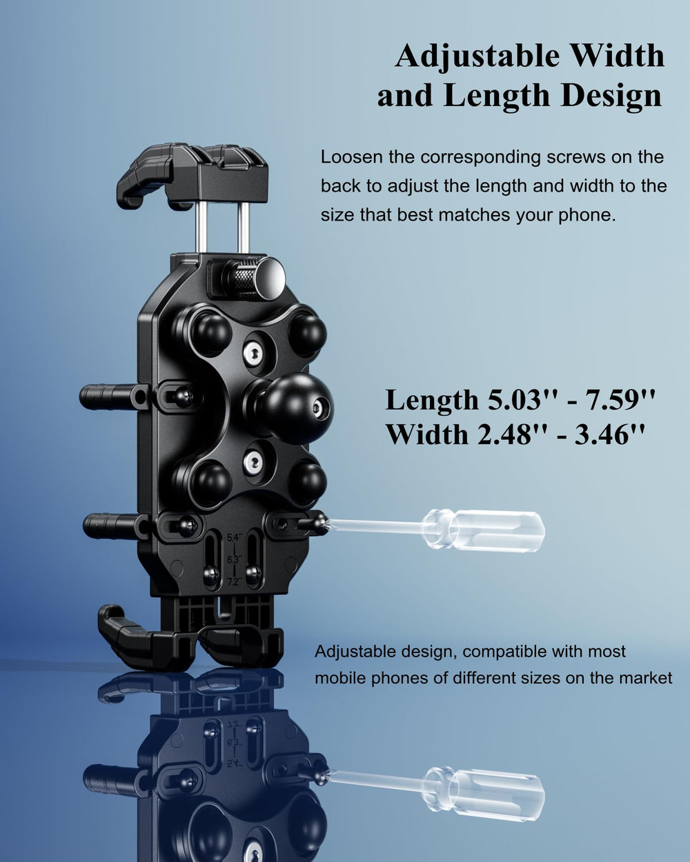 BRCOVAN adjustable width fits a range of phone sizes