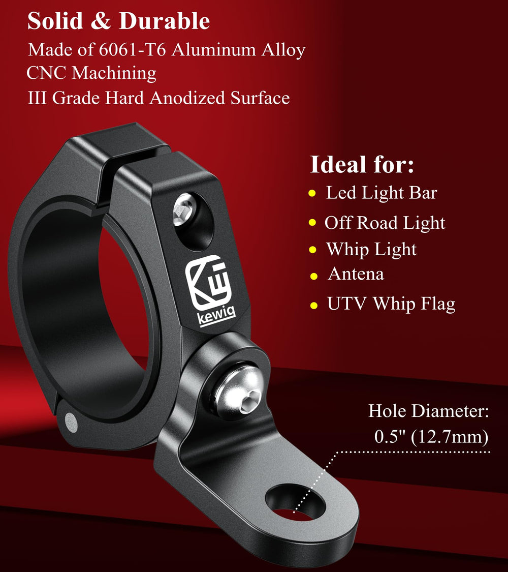 BRCOVAN aluminum clamp on roll cage with 360° rotating flag hole