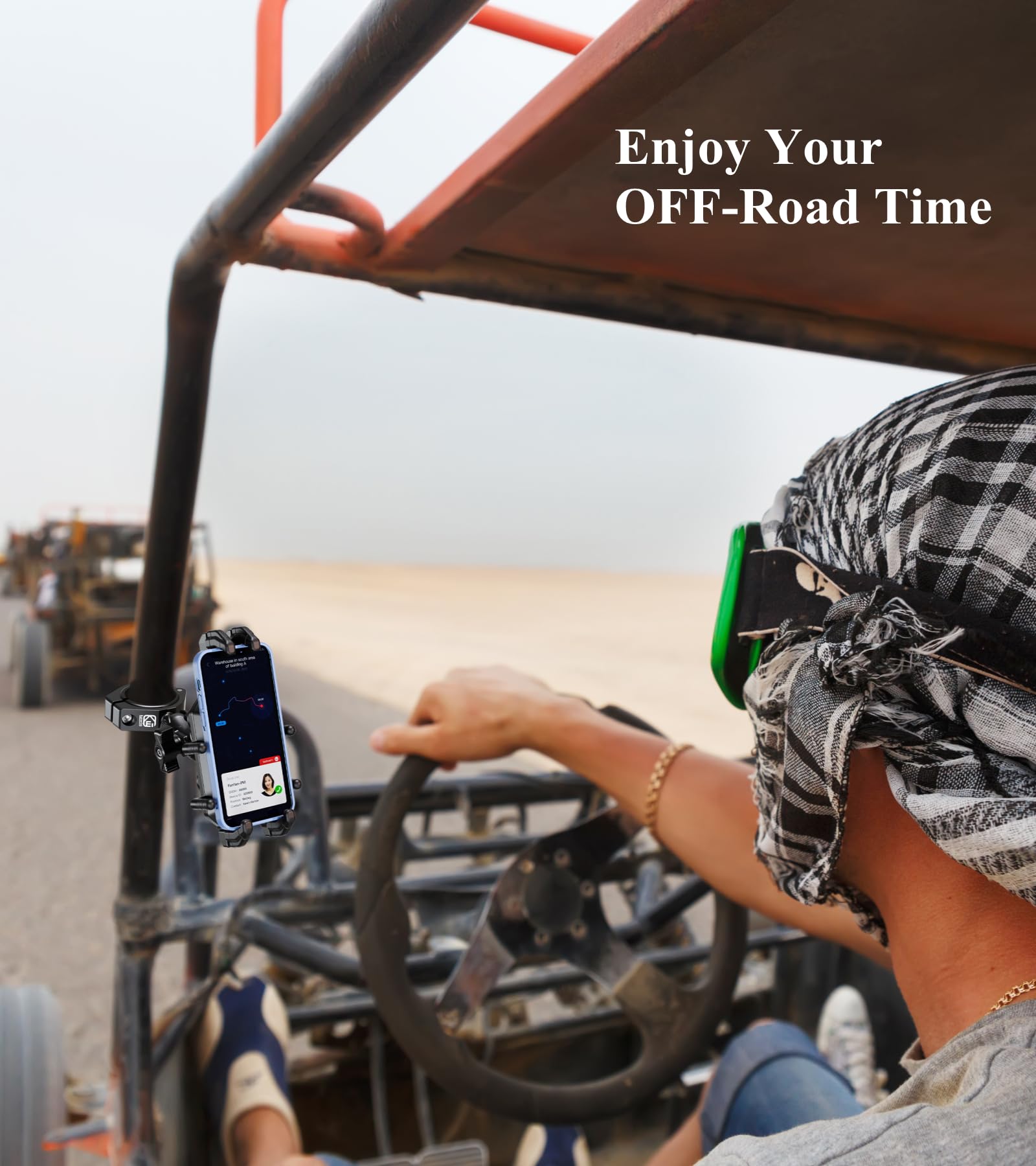 BRCOVAN anti-slip wrap-cradle keeps the device secure on rough trails.